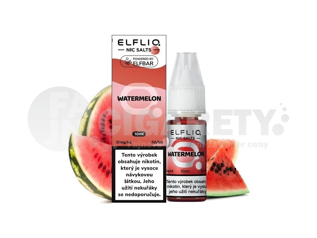 Elf Bar Elfliq - Salt e-liquid - Watermelon - 10ml - 10mg, produktový obrázek.