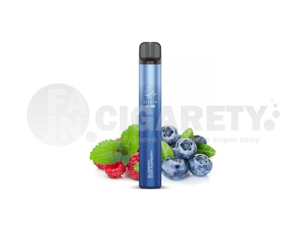Elf Bar 600 V2 elektronická cigareta Blueberry Sour Raspberry 20mg