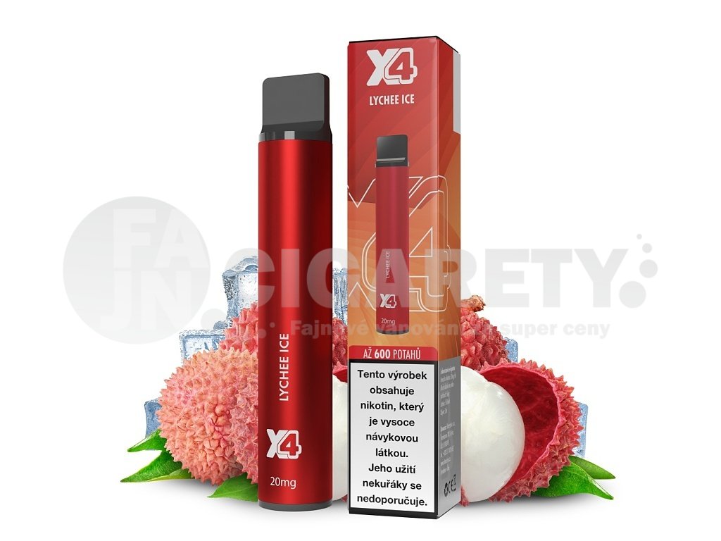 X4 Bar - 20mg - Lychee ICE, produktový obrázek.