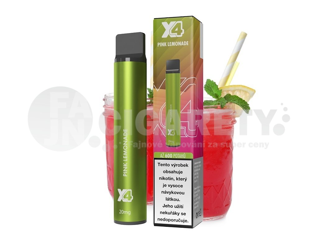 X4 Bar - 20mg - Pink Lemonade, produktový obrázek.