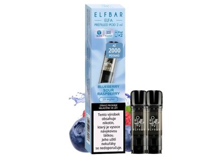 Elf Bar ELFA Pod - přednaplněná Cartridge - Blueberry Sour Raspberry - 20mg - 2ks