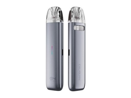 Uwell Caliburn G4 Mini elektronická cigareta v šedé Slate Grey barvě zobrazující ergonomický design a kompaktní rozměry