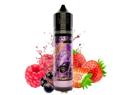 Amonia mix lesních plodů Zeus Juice s malinami černým rybízem a jahodami ve fialovém designu