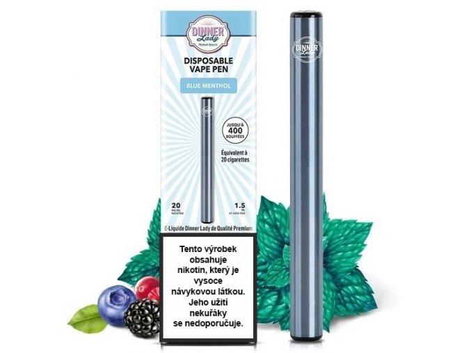 Dinner Lady Vape Pen - Jednorázová cigareta (Blue Menthol) 20mg 