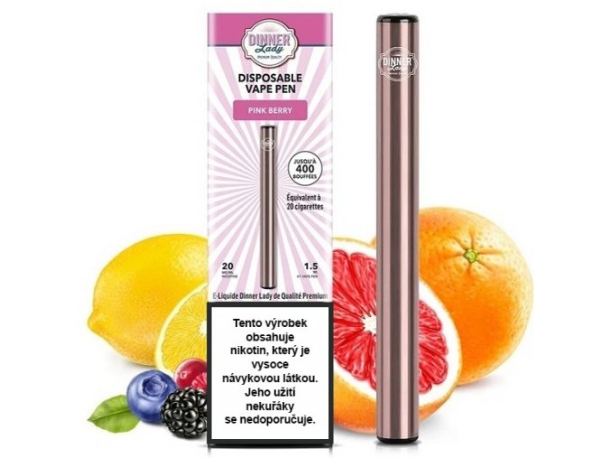 Dinner Lady Vape Pen - Jednorázová cigareta (Pink Berry) 20mg 