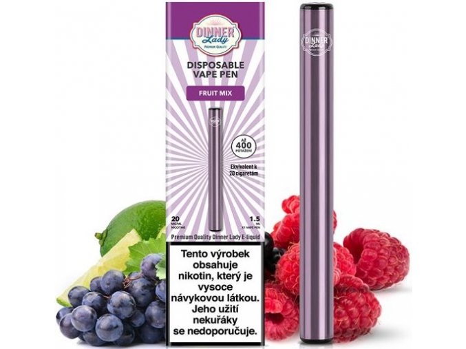 Dinner Lady Vape Pen elektronická cigareta Fruit Mix 20mg