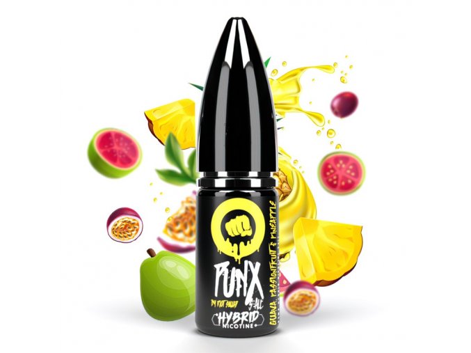 Riot SALT Hybrid - E-liquid - Guava, Passionfruit & Pineapple (Guava, marakuja & ananas) - 20mg, produktový obrázek.