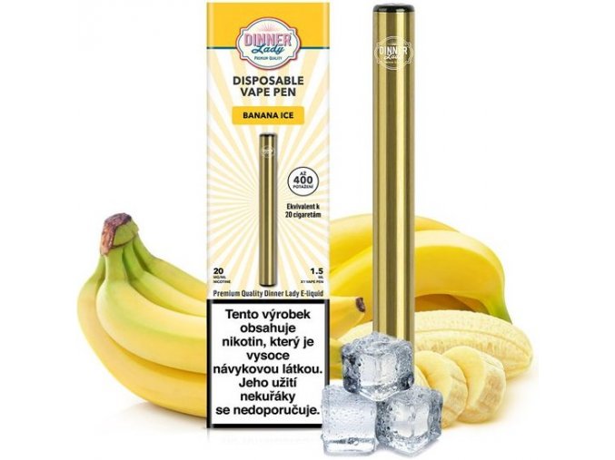 Dinner Lady Vape Pen elektronická cigareta Banana Ice 20mg