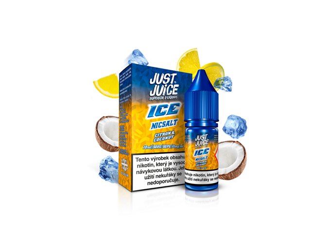 E-liquid Just Juice Salt 10ml / 11mg: ICE Citron & Coconut (Ledový citron & kokos)