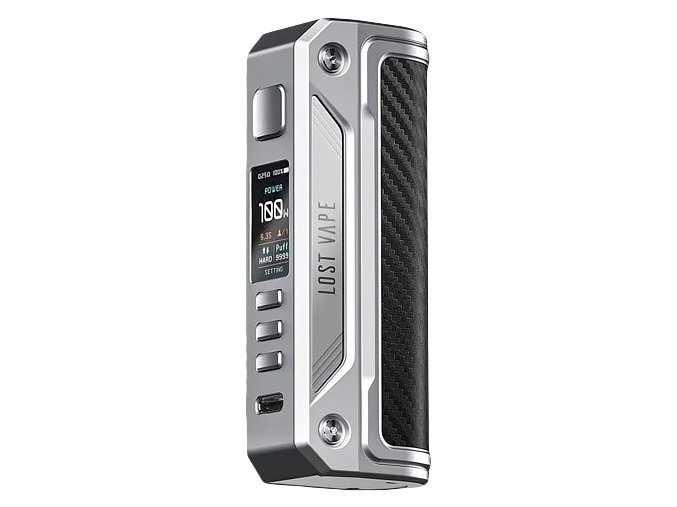 Lost Vape Thelema Solo - Elektronický Grip - 100W - Stainless Steel Carbon Fiber, produktový obrázek.