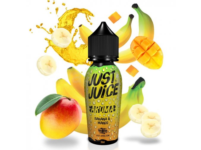 Just Juice - Shake & Vape - Banana & Mango (Banán s mangem) 20ml, produktový obrázek.