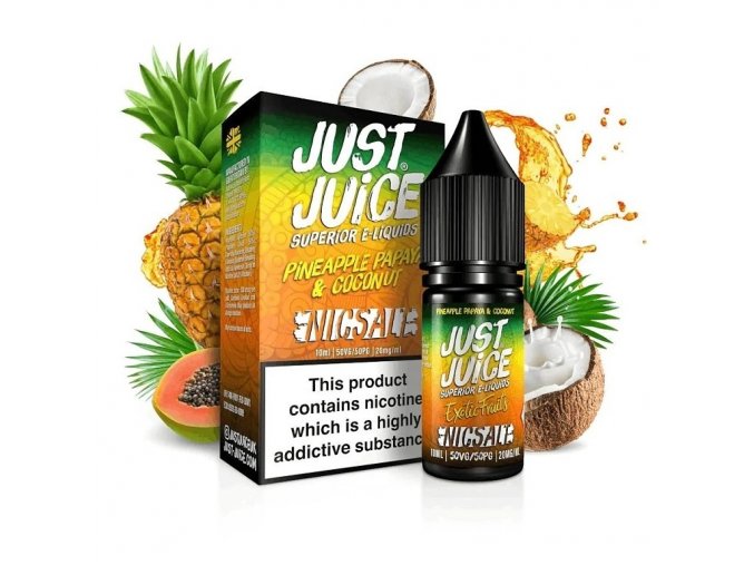 Just Juice Salt - E-liquid - Pineapple Papaya & Coconut (Ananas s papájou a kokosem) - 11mg, produktový obrázek.