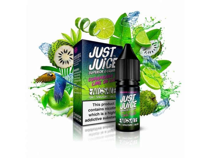 Just Juice Salt - E-liquid - Guanabana & Lime On Ice (Ledová limetka s graviolou) - 11mg, produktový obrázek.