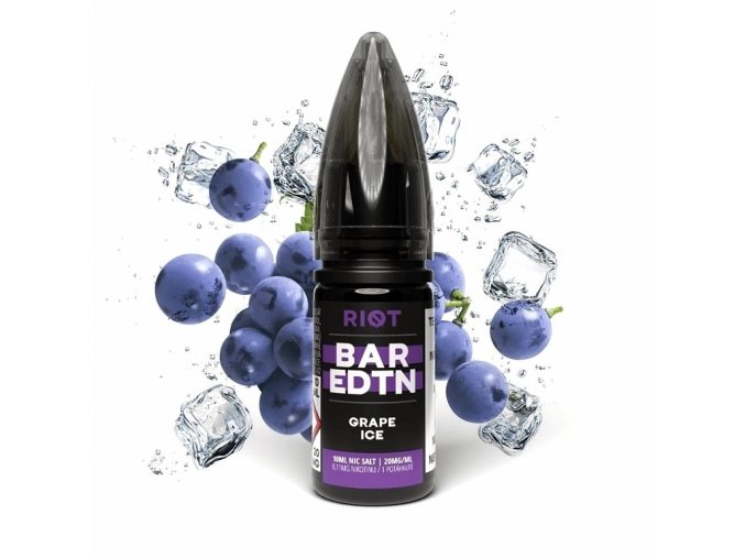 Riot BAR EDTN - Salt e-liquid - Grape ICE - 10ml - 20mg, produktový obrázek.