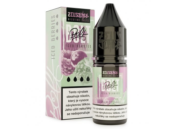 Zeus Juice BOLT Salt - E-liquid - Iced Berries - 10ml - 20mg, produktový obrázek.