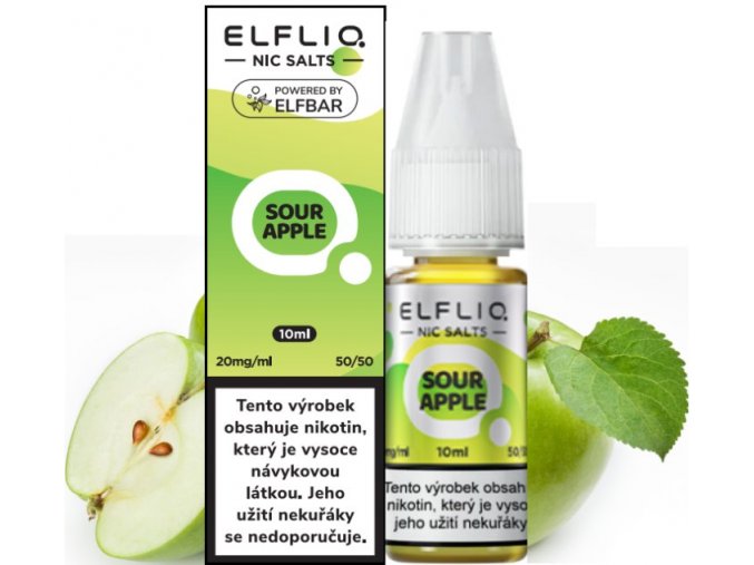 Liquid ELFLIQ Nic SALT Sour Apple 10ml - 20mg