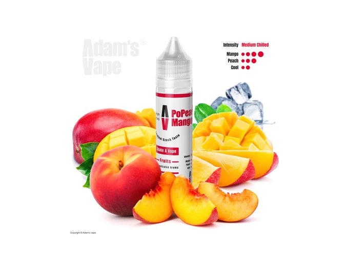 Příchuť Adams vape S&V: PoPeachi Mango (Vychlazené mango s broskví) 12ml