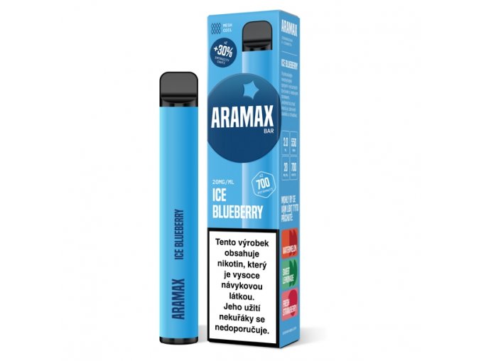 Aramax Bar 700 - Blueberry ICE - 20mg, produktový obrázek.