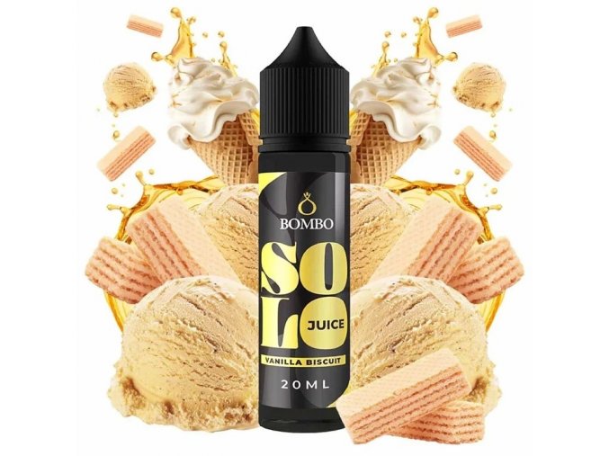 Bombo - Solo Juice - S&V - Vanilla Biscuit (Vanilkové sušenky) - 20ml, produktový obrázek.