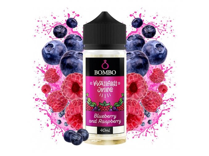 Bombo - Wailani Juice - S&V - Blueberry and Raspberry (Borůvka a malina) - 40ml, produktový obrázek.