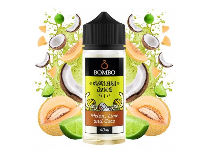 Bombo - Wailani Juice - S&V - Melon Lime and Coco (Cukrový meloun, limetka a kokos) - 40ml, produktový obrázek.