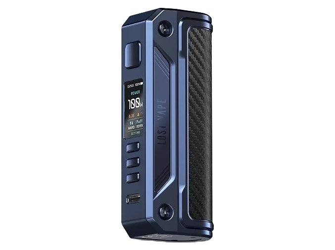 Lost Vape Thelema Solo - Elektronický Grip - 100W - Sierra Blue Carbon Fiber, produktový obrázek.