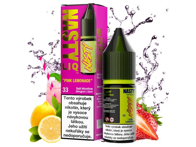 Nasty LIQ - Salte e-liquid - Pink Lemonade - 10ml - 20mg, produktový obrázek.