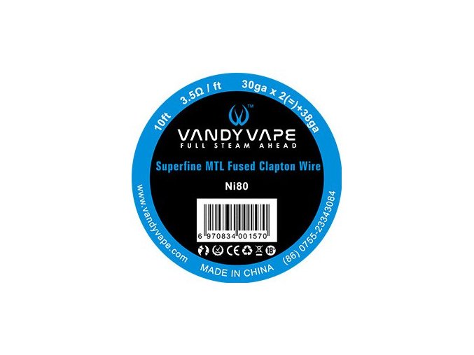 Vandy Vape Superfine MTL Fused Clapton odporový drát Ni80 3m