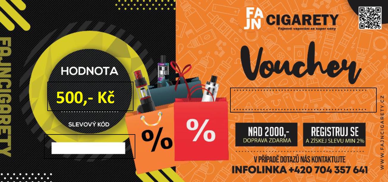 Fajncigarety Dárkový voucher 500,- kč