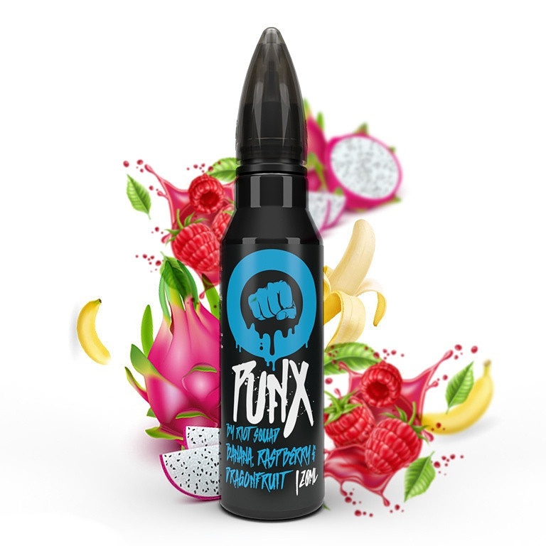 Riot Squad PUNX Shake & Vape Banana, Raspberry & Dragonfruit 20ml