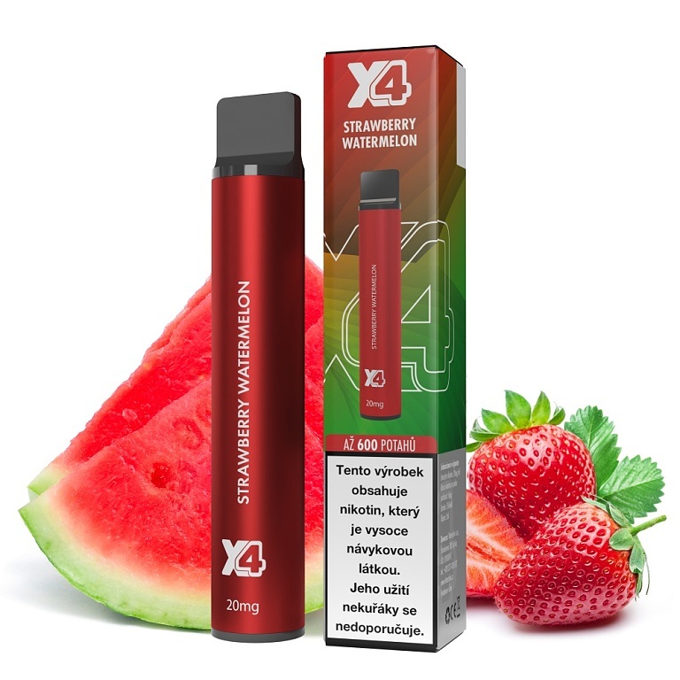 X4 Bar Strawberry Watermelon 20 mg 600 potáhnutí 1 ks