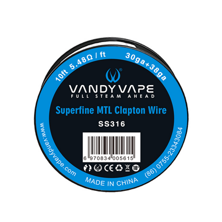 SS316L Superfine MTL Clapton - odporový drát 30GA + 38GA - Vandy Vape (3m)