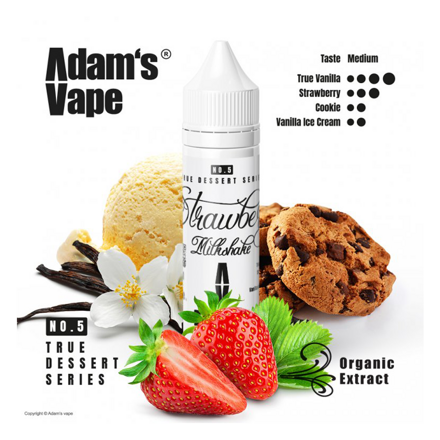 Adams Vape Příchuť True Dessert Series S&V: Strawberry Milkshake (Jahodový milkshake) 12ml