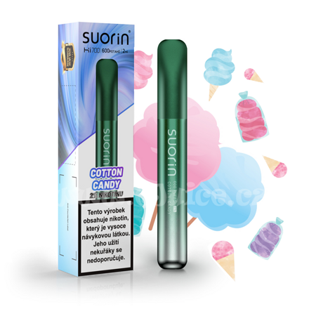 Suorin Bar Hi700 Cotton Candy 20 mg 600 potáhnutí 1 ks