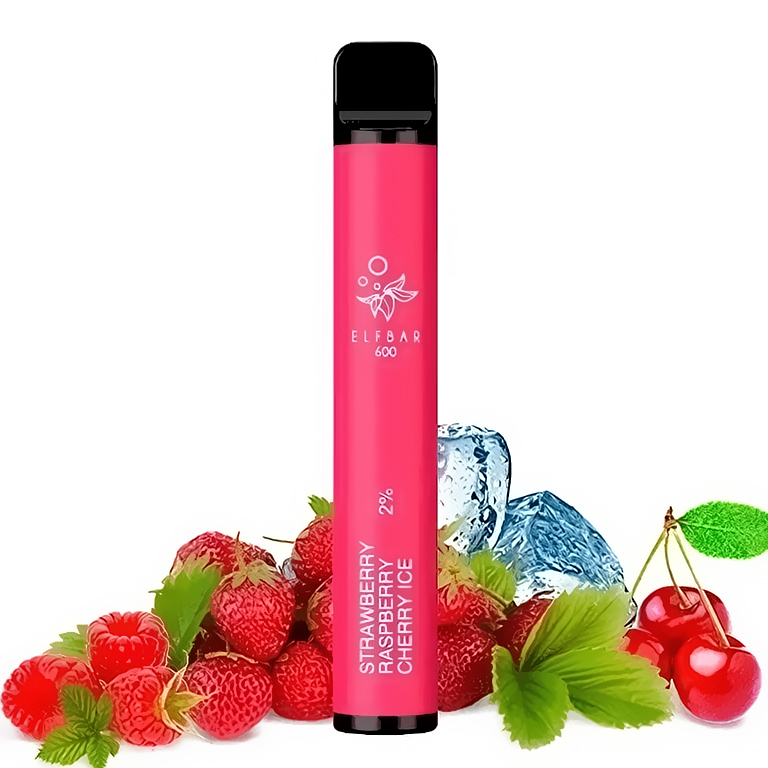 Elf Bar 600 Strawberry Raspberry Cherry Ice 20 mg 600 potáhnutí 1 ks