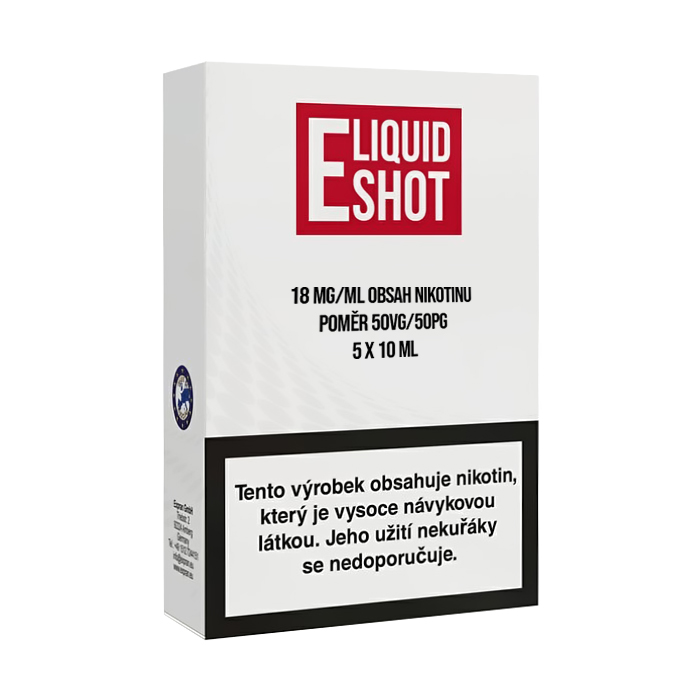 5 pack E-Liquid Shot Booster 50PG/50VG 5 x 10 ml 18 mg