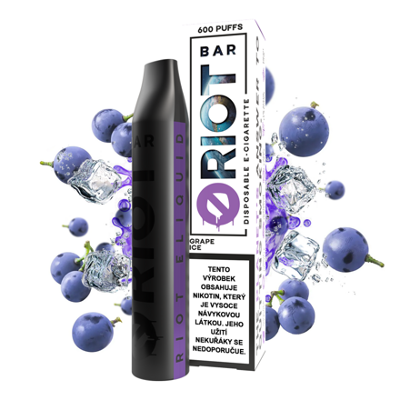 Riot Bar Grape Ice 10 mg 600 potahnutí 1 ks