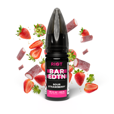 E-liquid Riot BAR EDTN Salt 10ml / 10mg: Sour Strawberry (Kyselá jahoda)