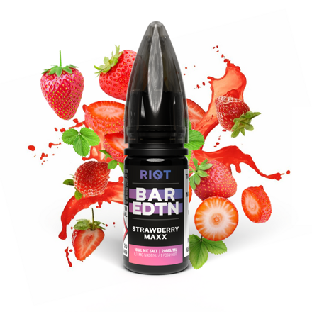 E-liquid Riot BAR EDTN Salt 10ml / 10mg: Strawberry Maxx (Jahodový energeťák)