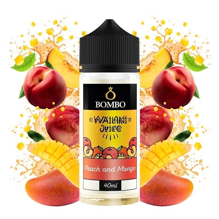 Bombo Shake & Vape Wailani Juice - Peach and Mango 40ml Broskev, Mango