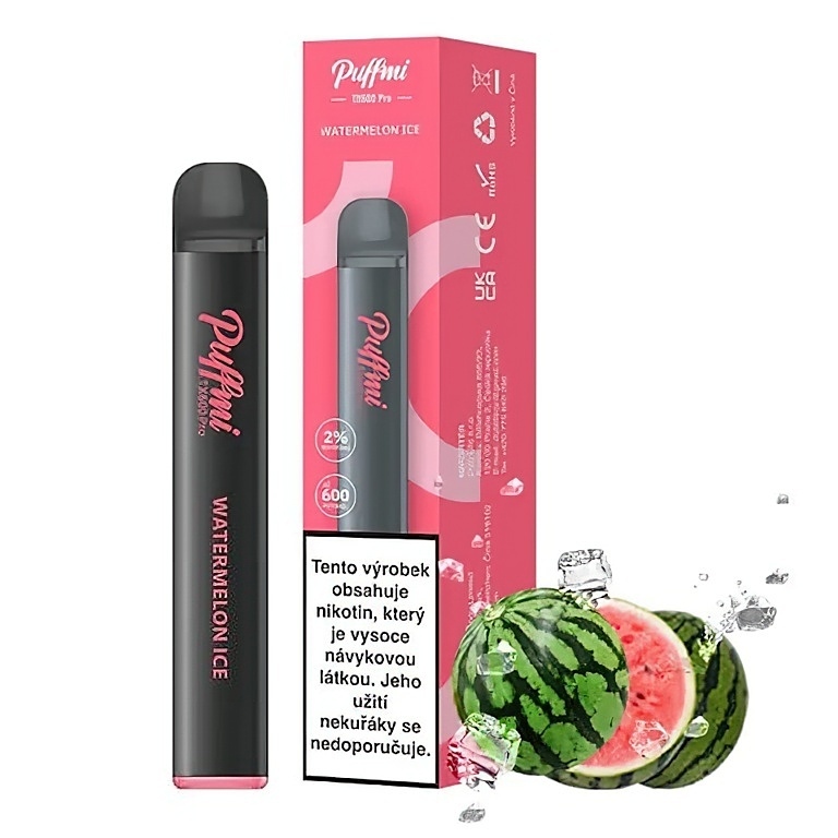 Puffmi TX600 Pro Watermelon ICE 20 mg 600 potáhnutí 1 ks Vodní meloun, Chladivá složka (ICE)