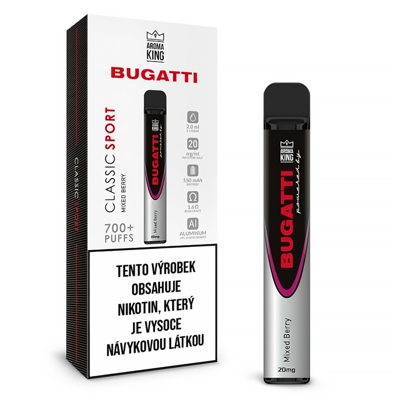 AROMA KING BUGATTI CLASSIC SPORT MIXED BERRY 20 MG 700+ POTAŽENÍ 1 KS