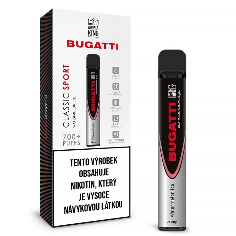 AROMA KING BUGATTI CLASSIC SPORT WATERMELON ICE 20 700+ POTAŽENÍ 1 KS MG