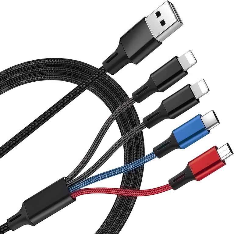 Microcig USB datový a nabíjecí kabel 4v1 2x Lighting / 1x micro USB / 1x USB-C - 2.8A