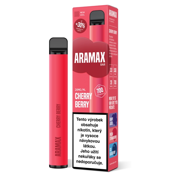 Aramax Bar 700 Cherry Berry 20 mg 700 potáhnutí 1 ks