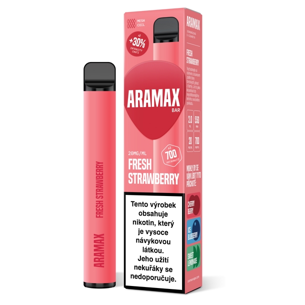 Aramax Bar 700 Fresh Strawberry 20 mg 700 potáhnutí 1 ks