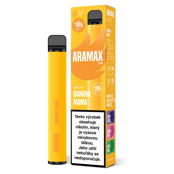 Aramax Bar 700 Banana Mama 20 mg 700 potáhnutí 1 ks