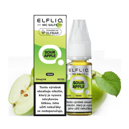Elfliq Salt Sour Apple (Nakyslé jablko) 10ml intenzita nikotinu 10mg