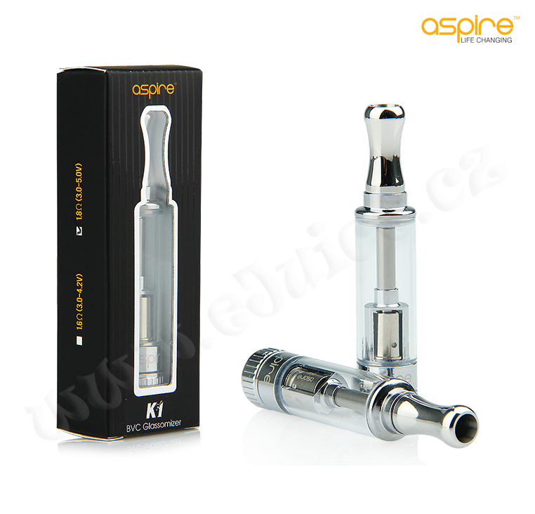 Clearomizer Aspire K1 BVC (Glassomizer) 1,5ml (Stříbrný) - VÝPRODEJ.