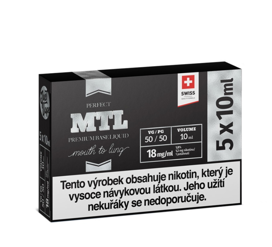 JustVape nikotinový booster MTL VG50/PG50 18mg 5x10ml